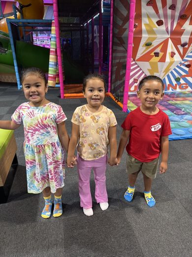 Roman and friends at the play place